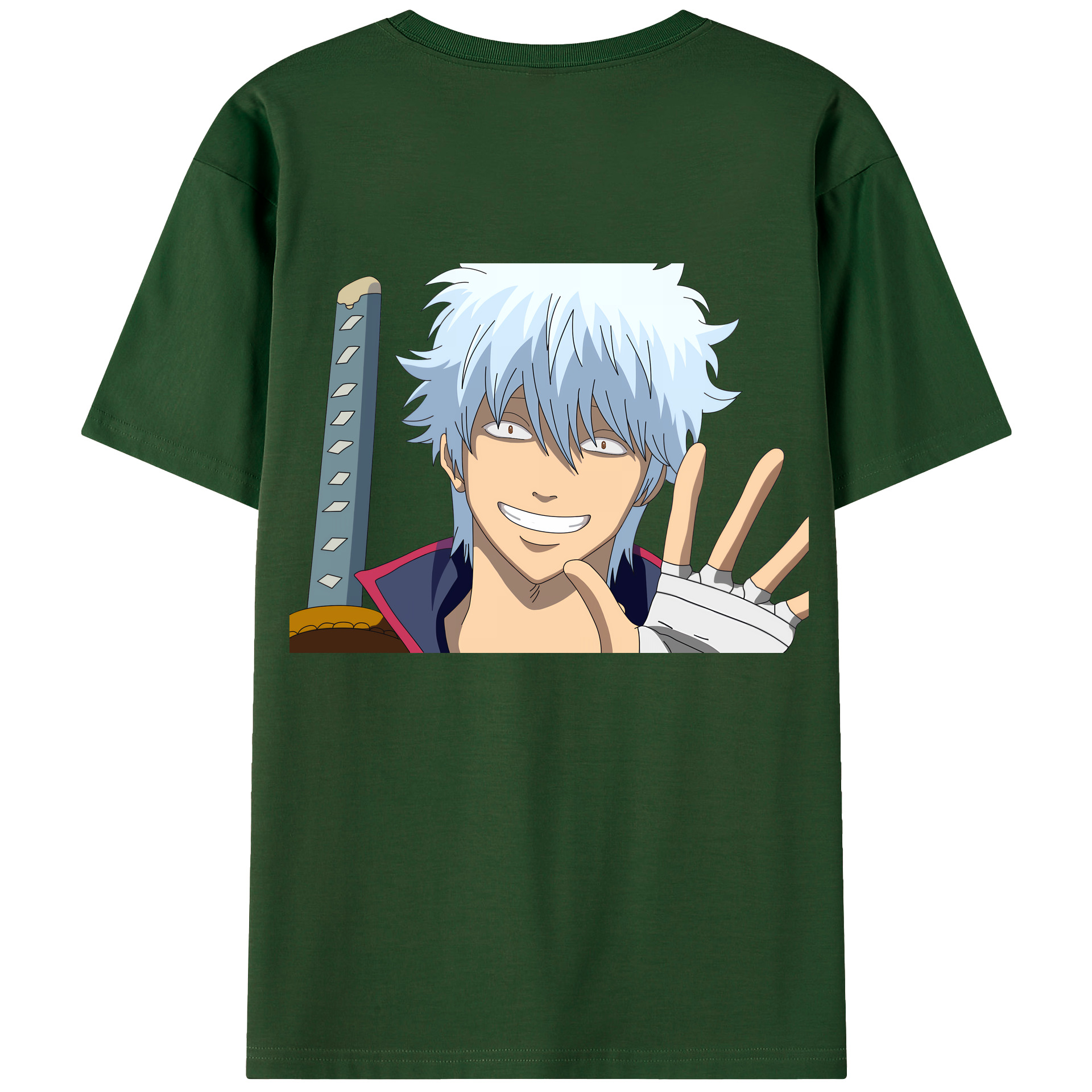 （画像用） ぎんたま 坂田銀時（さかたぎんとき） 神楽 志村新八（しむら しんぱち） GINTAMA Sakata Gintoki Kagura Shimura Shinpachi 綿100％半袖Tシャツ（背面プリント）